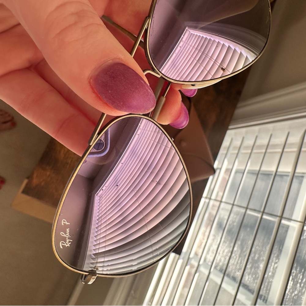 Ray-Ban Polarized Purple Lenses Aviators - Picture 6 of 6